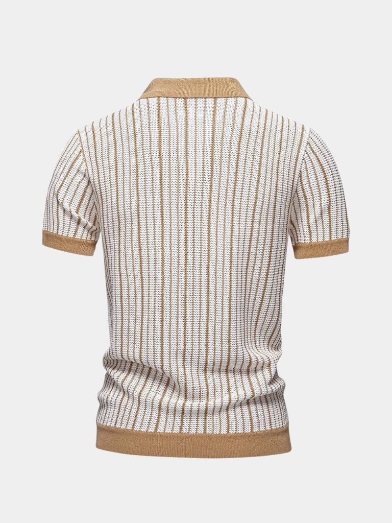 Striped Knit Polo Shirt | Savile & Co.