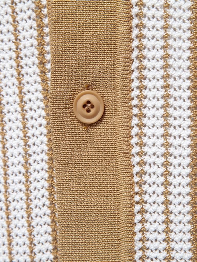 Striped Knit Polo Shirt | Savile & Co.