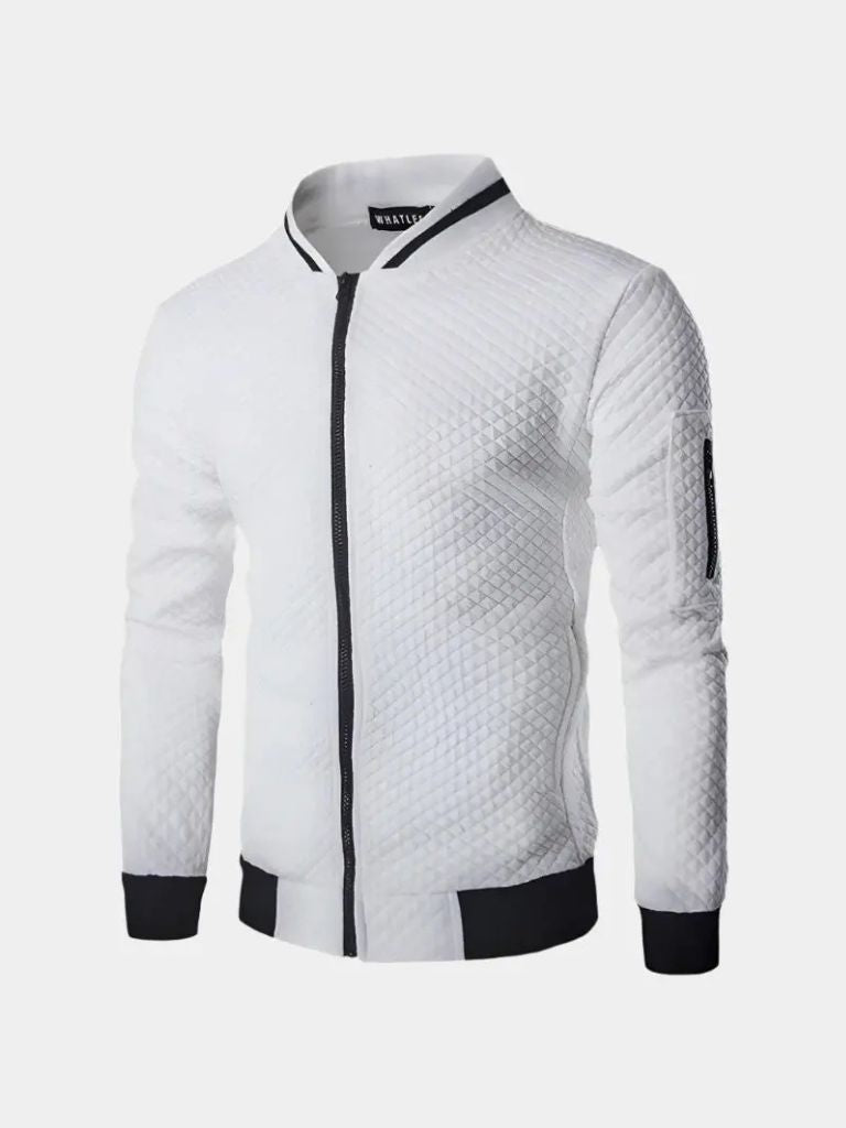 Textured Casual Bomber Jacket | Savile & Co.