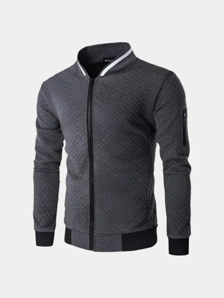 Textured Casual Bomber Jacket | Savile & Co.