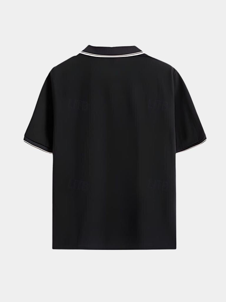 Timeless Black V-Neck Polo | Savile & Co.