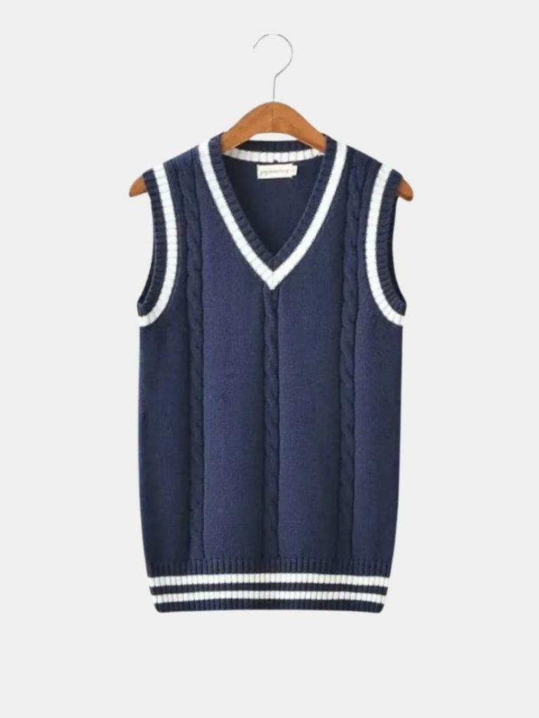 V Neck Elegant Knit Vest | Savile & Co.