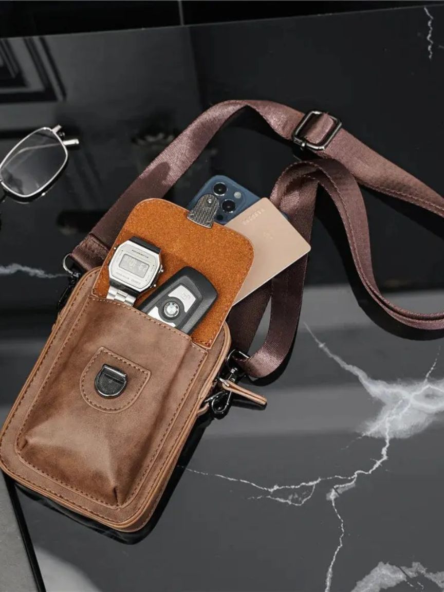 Vintage Mini Leather Crossbody Shoulder Bag | Savile & Co.