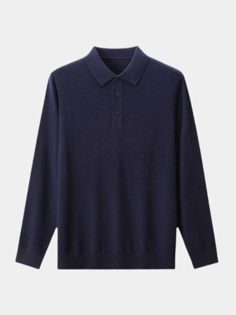 Wool Knit Button Up Polo Pullover | Savile & Co.